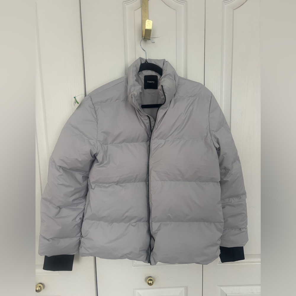Theory Light Gray Puffer Jacket